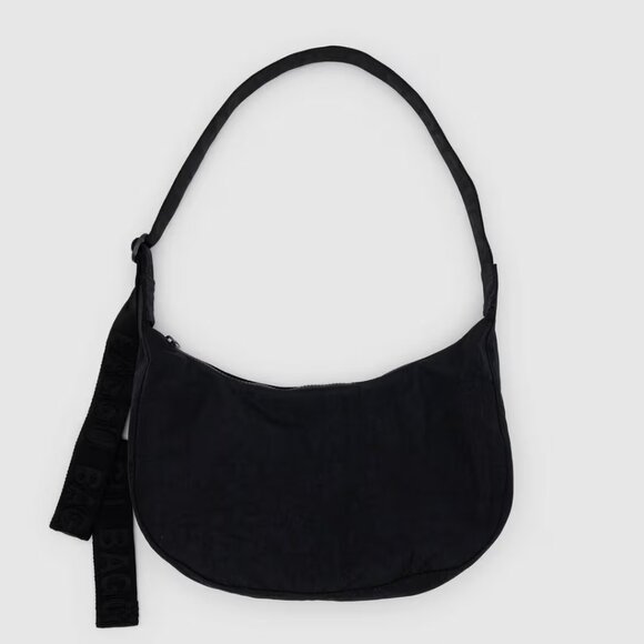 BAGGU Medium Nylon Crescent Bag - Black - Picture 1 of 6